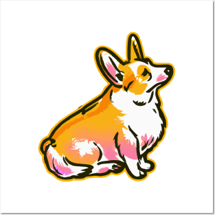 Pop Art Corgi Dog Owner Pembroke Welsh Corgi Funny Corgi Posters and Art